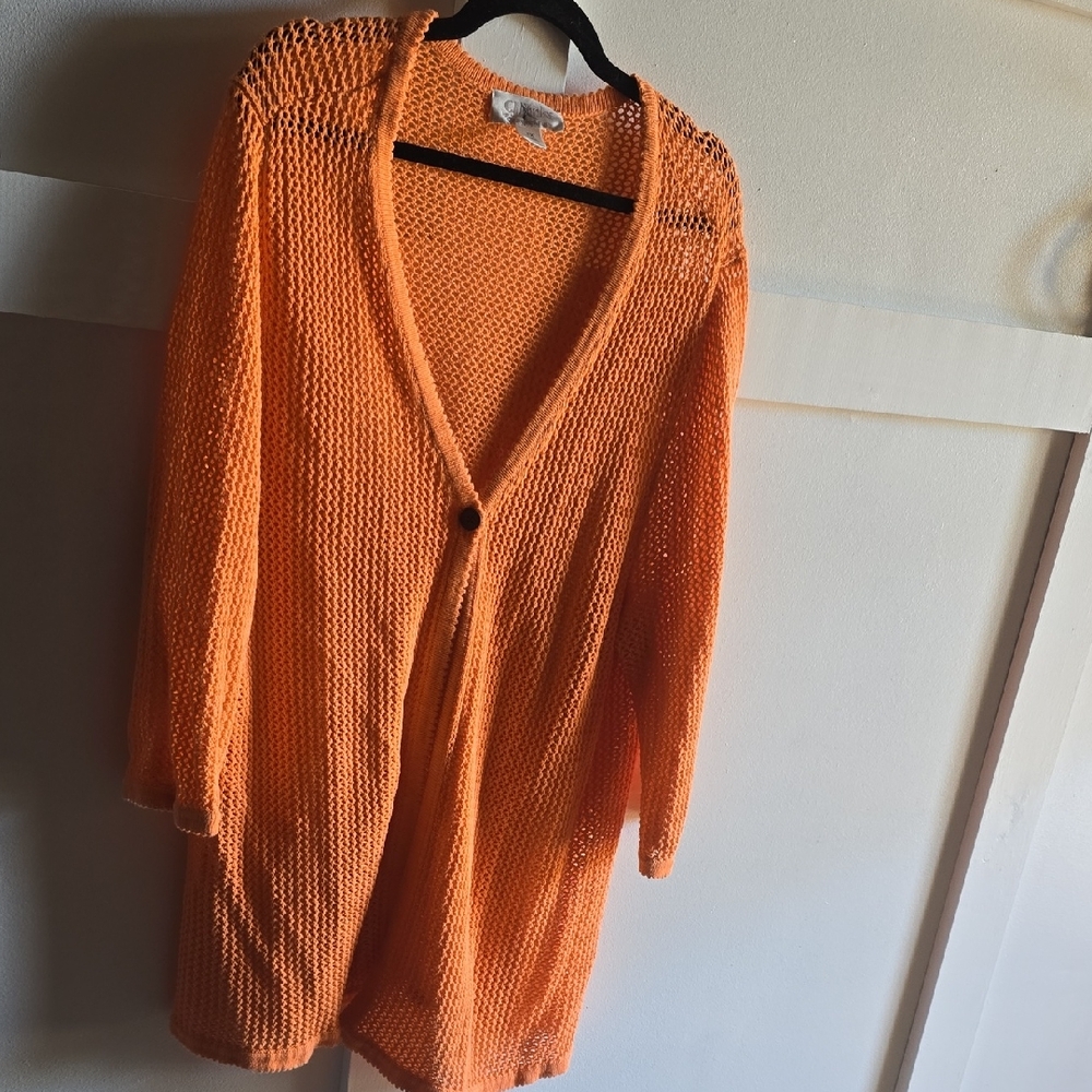 CJ Banks Vibrant Orange Knit Sweater